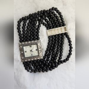 Vintage Japan MOVT Stretchy Beaded Watch